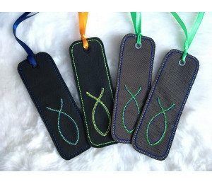 Stickserie ITH - Christliche Motive Lesezeichen Anhänger Fisch